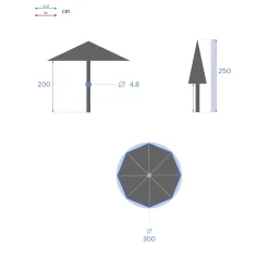 Parasol LOOMPA gris pardo 3m
