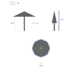 Parasol LOOMPA verde oliva 3m