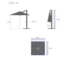 Parasol MANOA excéntrico beige blé 2,5x2,5m