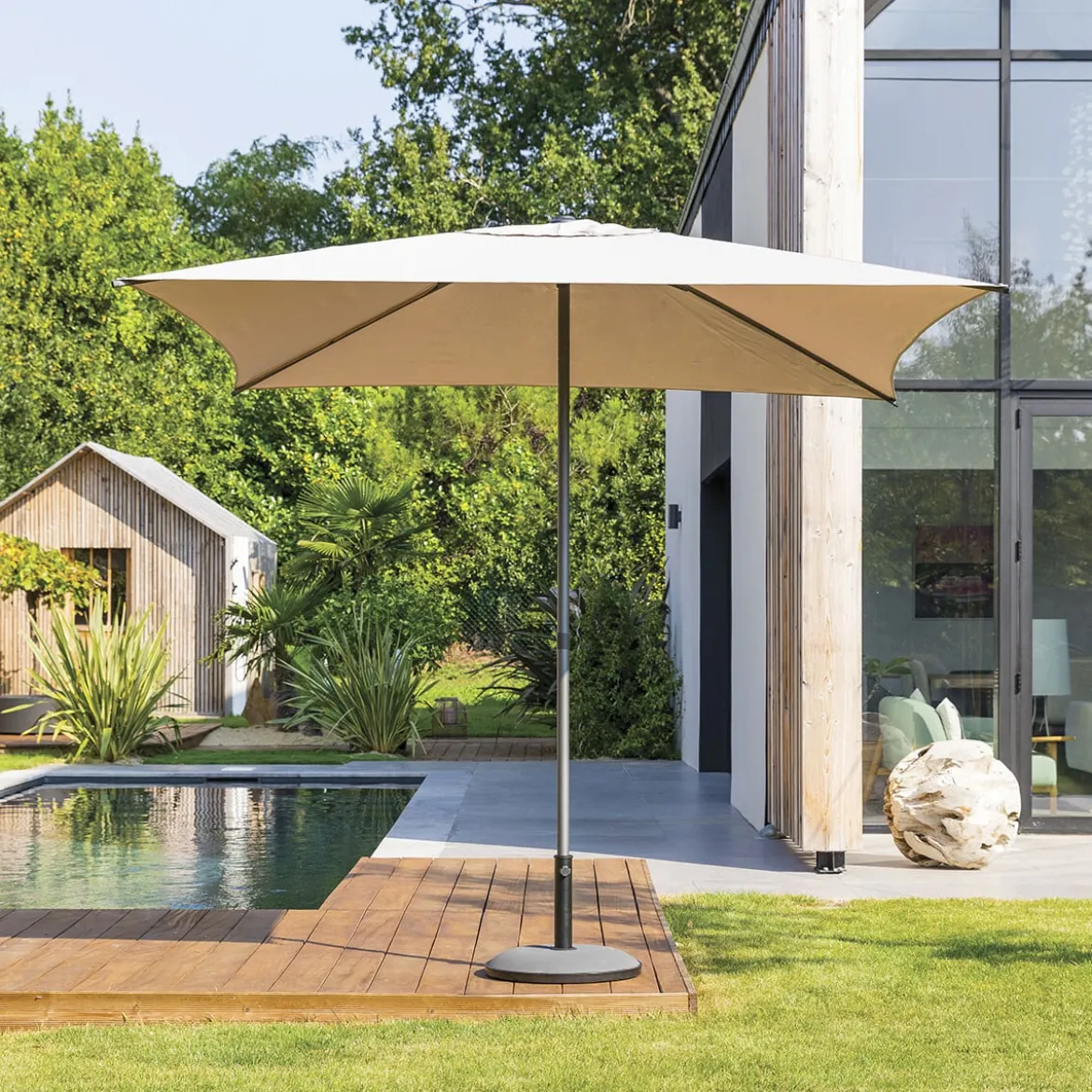 Parasol SOYA gris pardo 2.5x2.5m