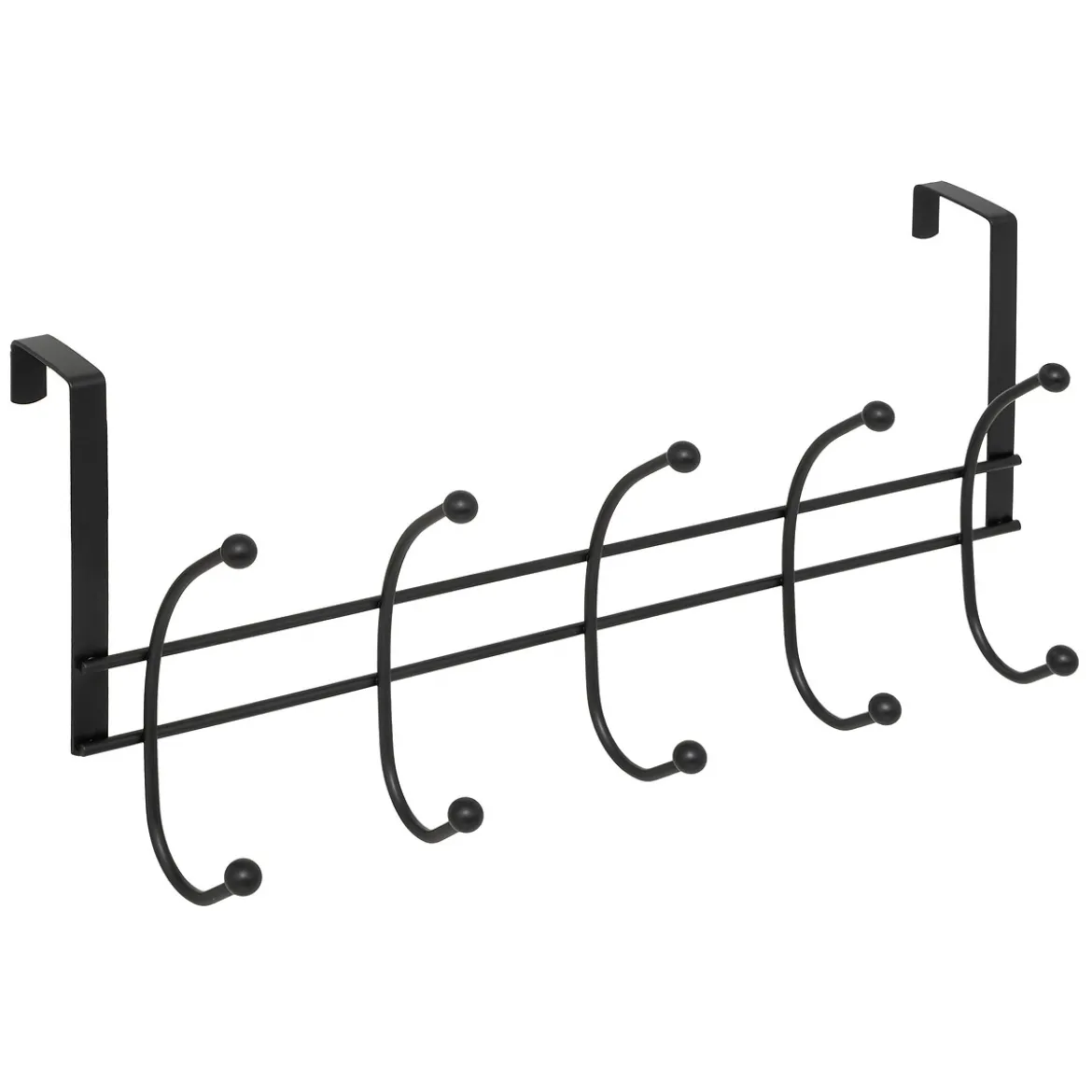 Percha De 10 Cabezas Con Ganchos Para Puerta Negro