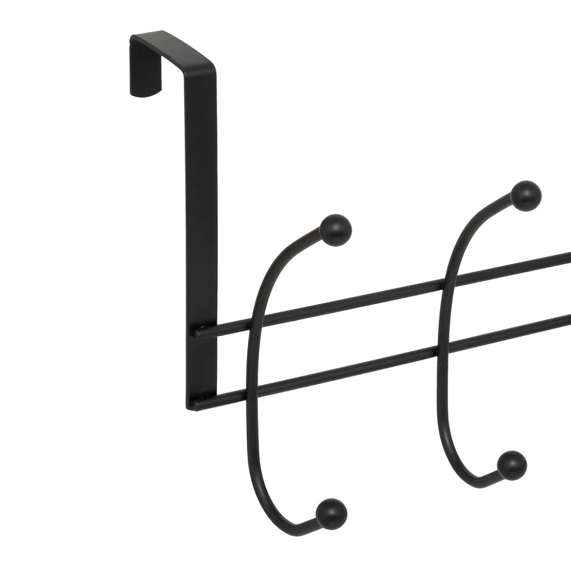 Percha De 10 Cabezas Con Ganchos Para Puerta Negro