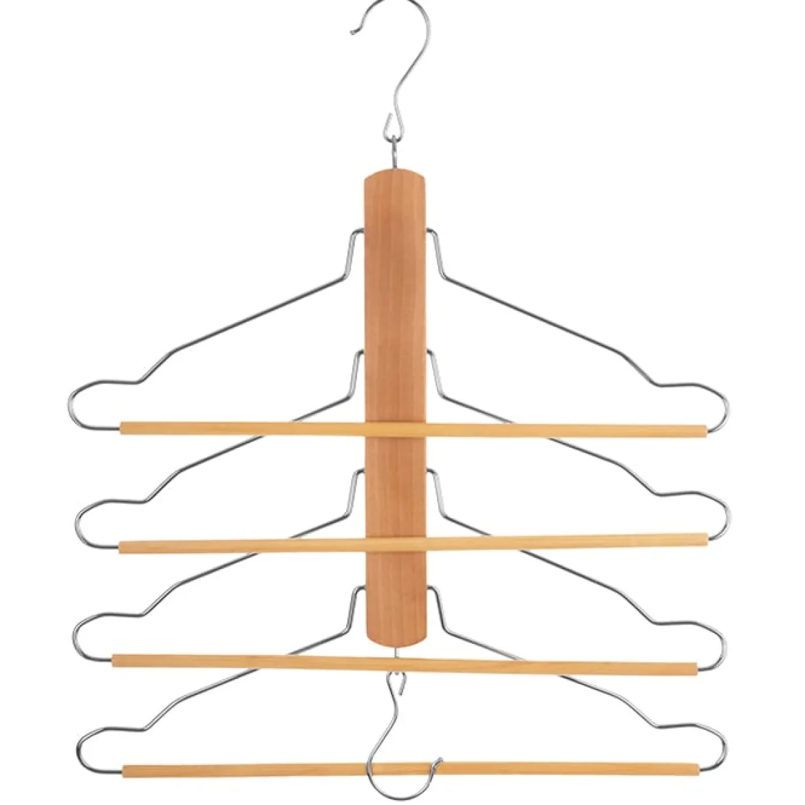 Percha de madera para 4 camisas y pantalones