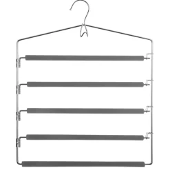 Percha Gris Para 5 Pantalones