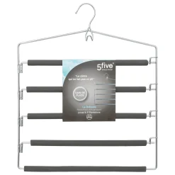 Percha Gris Para 5 Pantalones