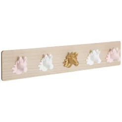 Perchero Con Ganchos Unicornio 55x10Cm