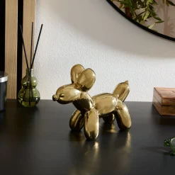 Perro decorativo THEO dorado de cerámica