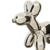 Perro decorativo THEO plateado de cerámica
