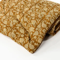 Pie De Cama Floral Beige 65x180cm