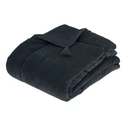 Pie de cama MIDNIGHT terciopelo gris 70x180cm