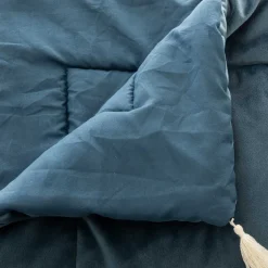Pie De Cama Terciopelo Azul 80x180Cm