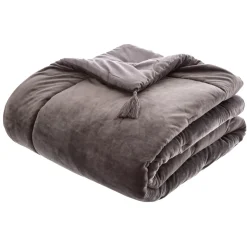 Pie De Cama Terciopelo Gris 80x180Cm