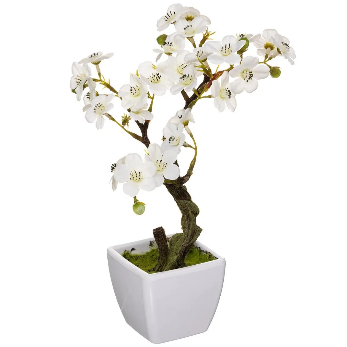 Planta cerezo blanca artificial 26cm