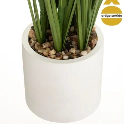 Planta C/Plumas Y Maceta De Cemento 68Cm