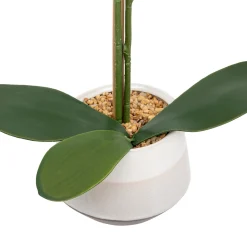 Planta orquídea blanca artificial con maceta 52cm