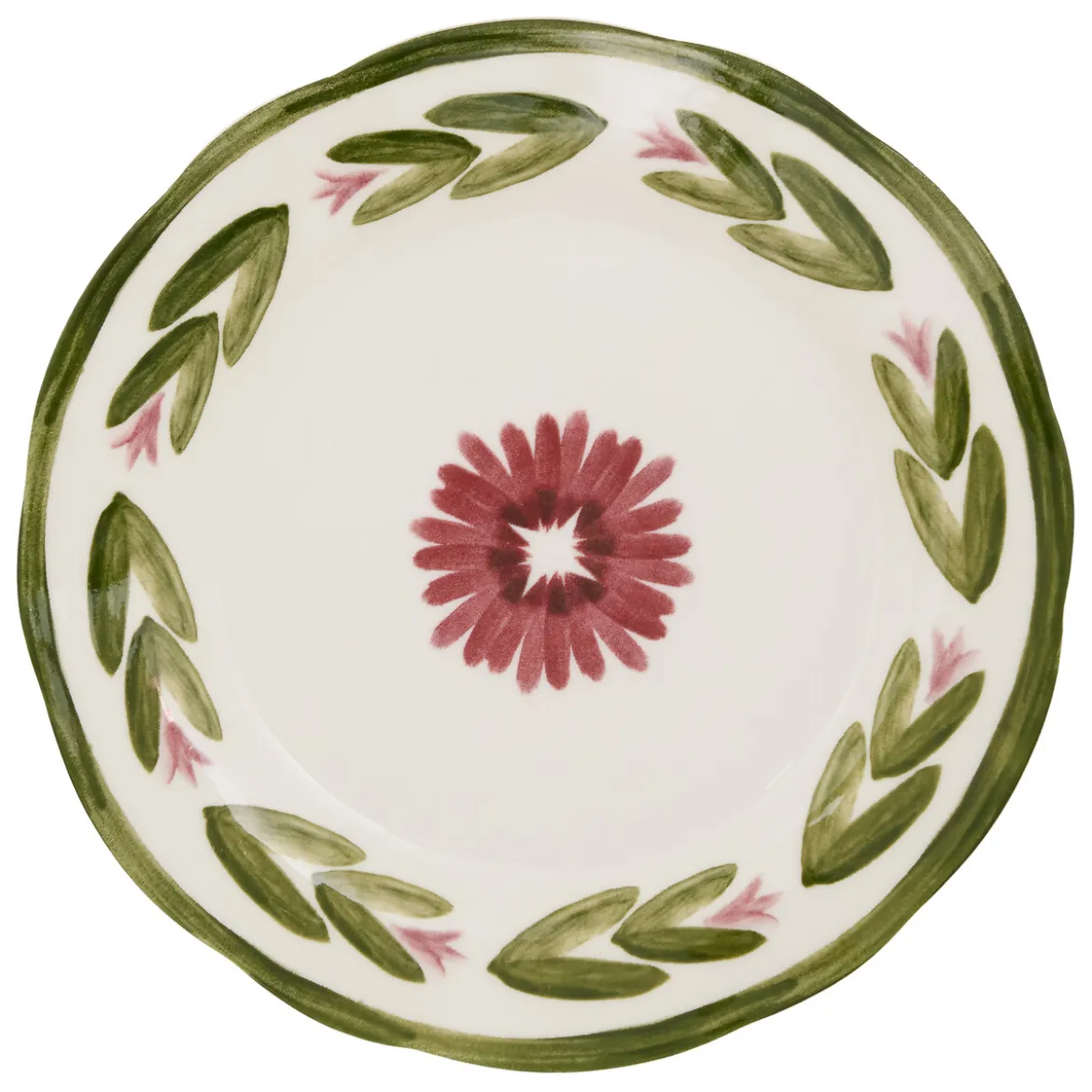 Plato de postre MONA verde de porcelana 19cm