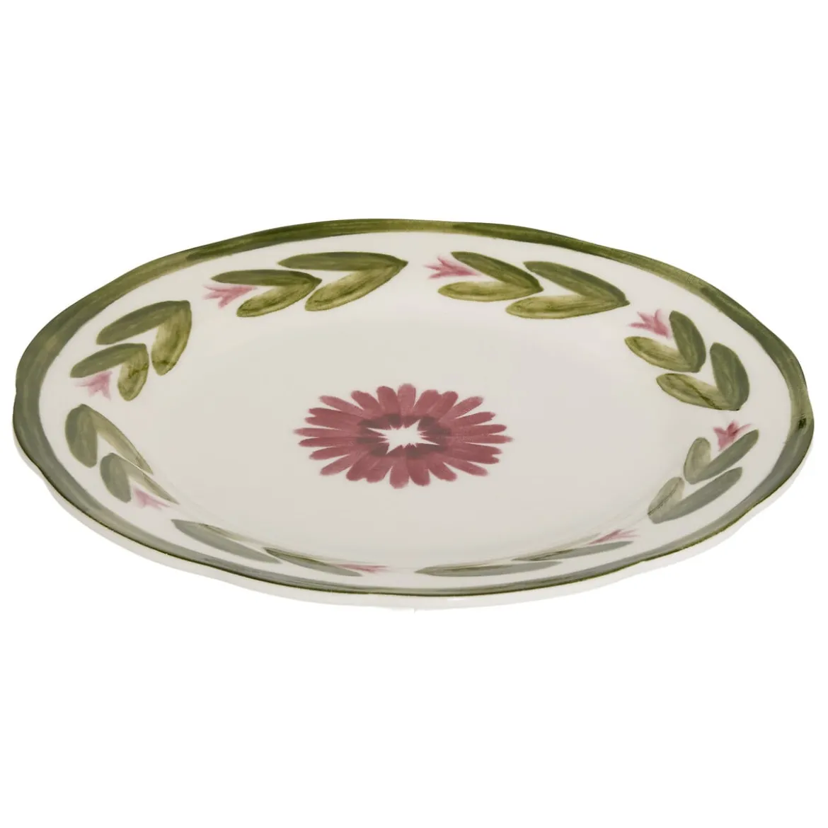 Plato de postre MONA verde de porcelana 19cm