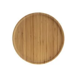 Plato de postre natural de bambú 19.5cm