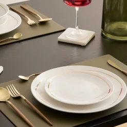 Plato de postre SELENA blanco de porcelana 18cm