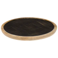 Plato de presentación AVA negro de madera mango