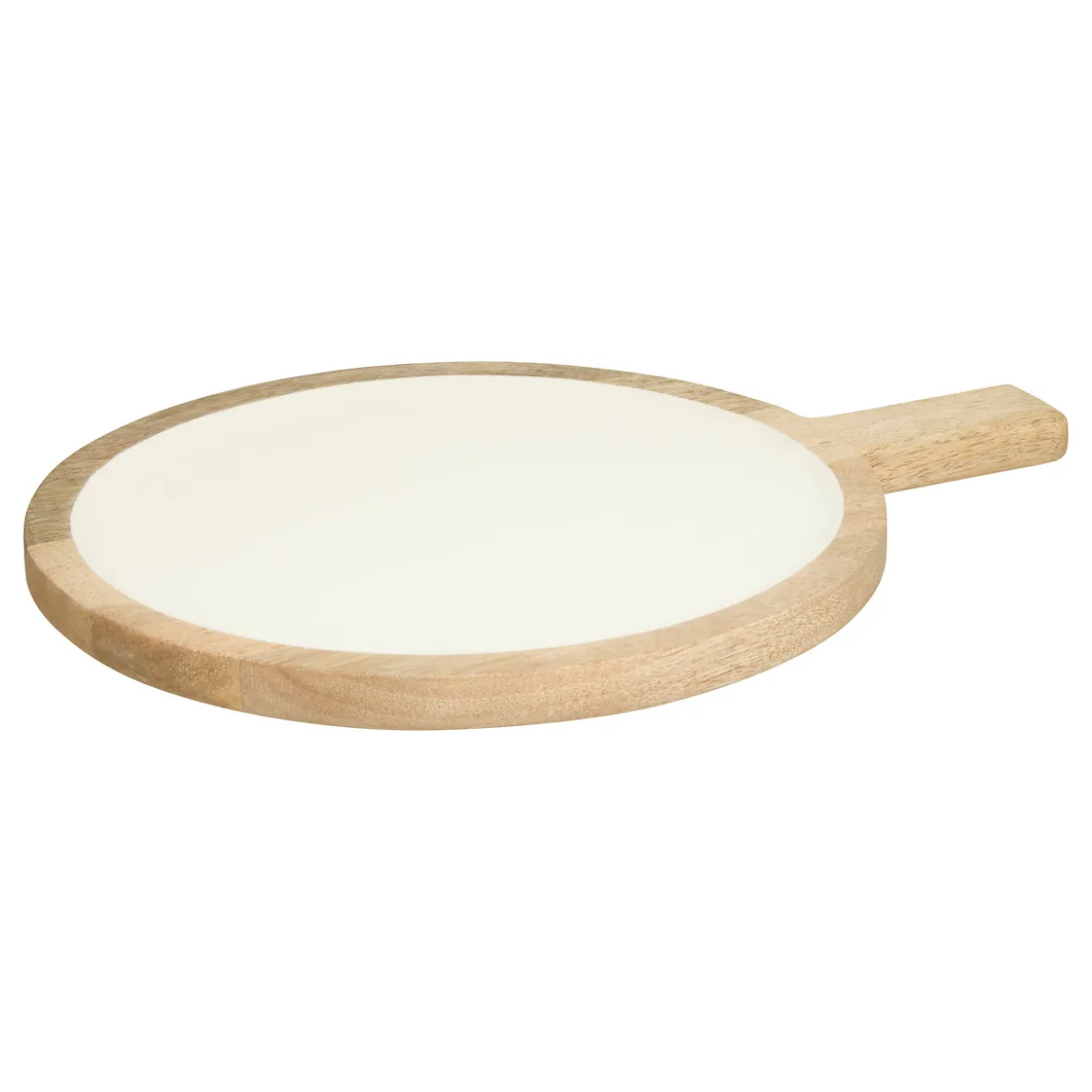 Plato de presentación INAYA blanco de madera mango