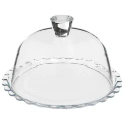 Plato De Tarta Vidrio C/Tapa 27Cm