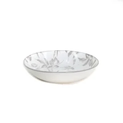 Plato hondo BLOOM beige de cerámica