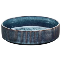 Plato hondo EVA azul de cerámica 18cm