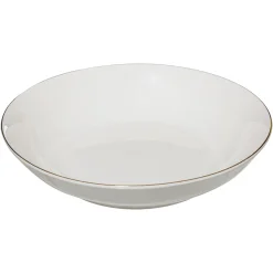 Plato Hondo Petit Salón Blanco con Borde Dorado