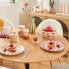 Plato llano CHERI amarillo de porcelana 27cm