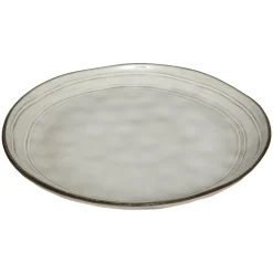 Plato llano FLOWER gris 26cm