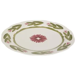 Plato llano MONA verde de porcelana 26cm