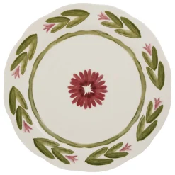 Plato llano MONA verde de porcelana 26cm