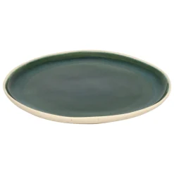 Plato llano WONJA verde de cerámica 27cm