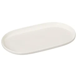 Plato Ovalado Nora Blanco De Porcelana 18x30cm