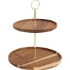 Plato para servir con 2 niveles de madera 28cm