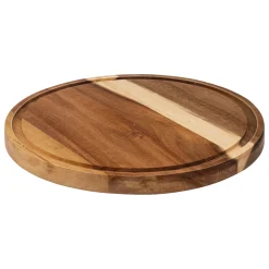 Plato para tarta con tapa vidrio+base acacia 30cm