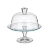 Plato para tarta de vidrio con pie y campana 26cm