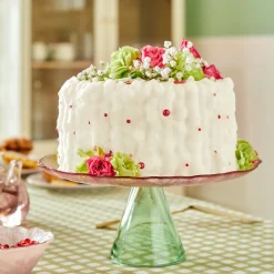 Plato para tarta FLEUR DE ROSE de vidrio D28cm