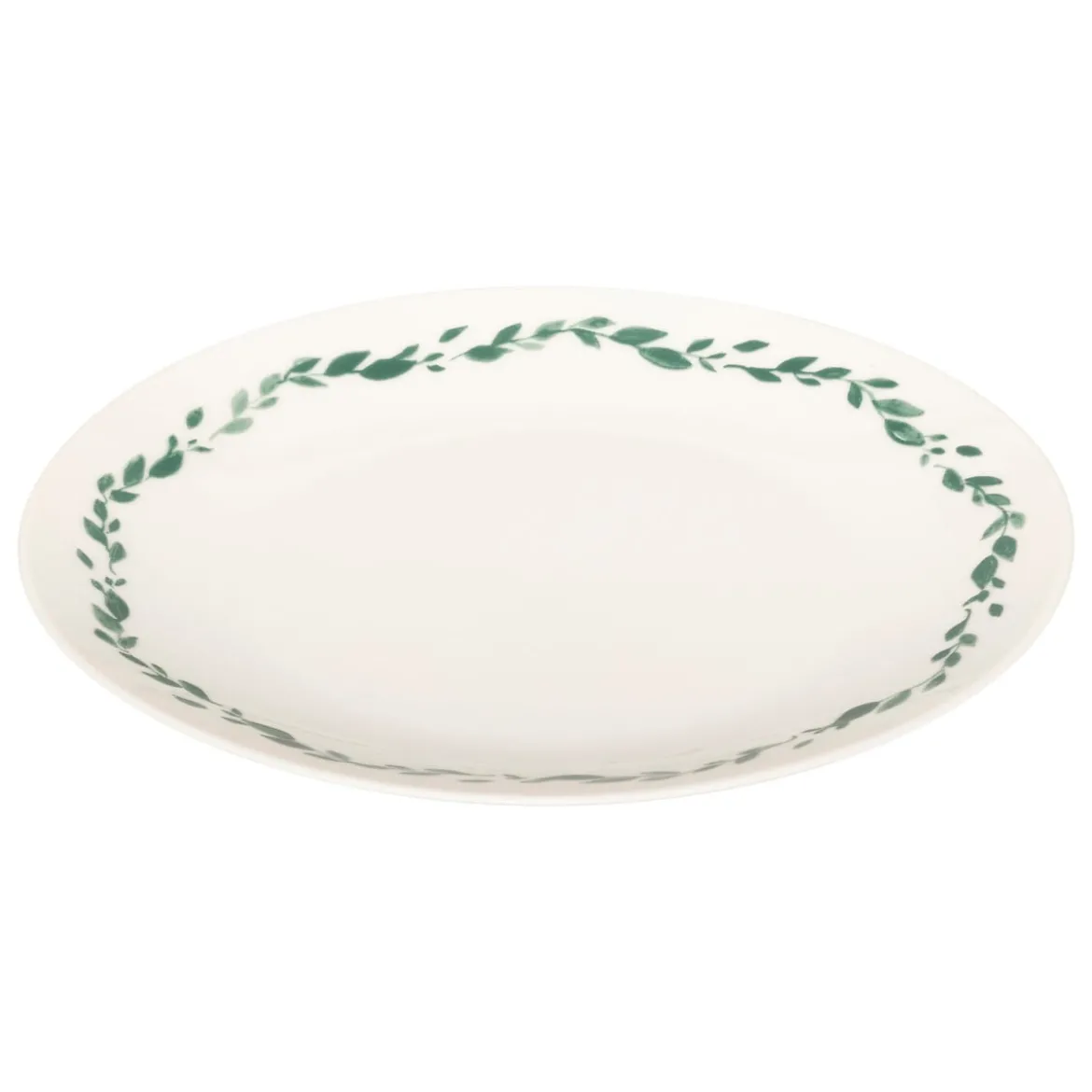 Plato postre LAURIER blanco de porcelana 19cm