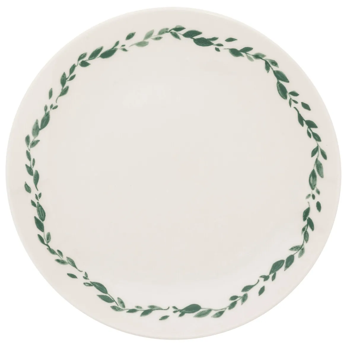 Plato postre LAURIER blanco de porcelana 19cm