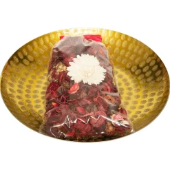 Popurrí De Frutos Rojos Con Plato Metálica Dorado