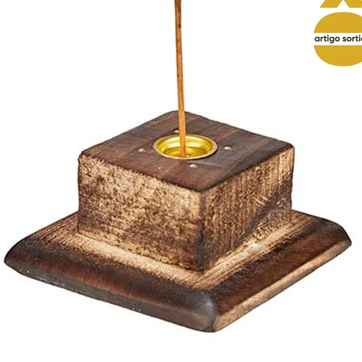 Porta incienso de madera con 10 varillas 31cm