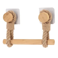 Portarrollos wc de bambú con cuerda