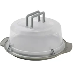 Porta Tartas Plástico C/Tapa Gris 36Cm