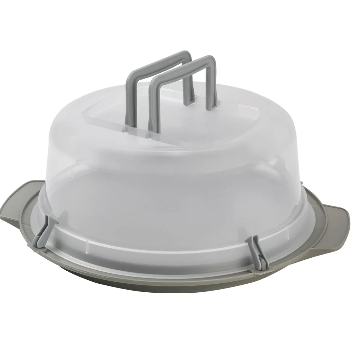Porta Tartas Plástico C/Tapa Gris 36Cm