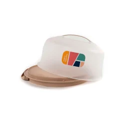 Porta tartas redonda beige 34,5cm