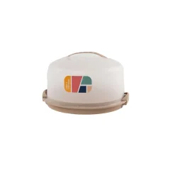 Porta tartas redonda beige 34,5cm