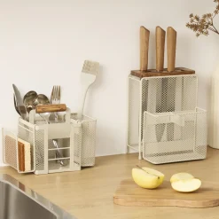 Porta utensilios doble TELMA beige