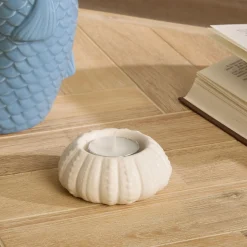 Portavela OCEANIA blanco de cerámica